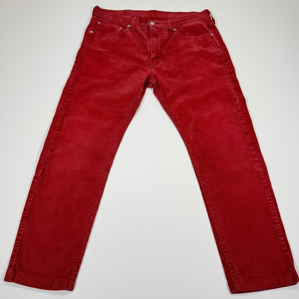 Levis 512 Corduroy Mens Tag 32x30 Fit 32x26 Red Slim Taper Pants Modern